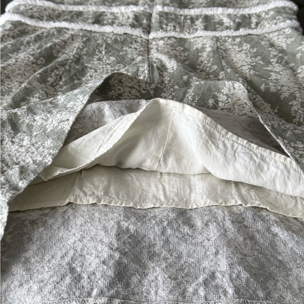 Olivaceous Green and White Mini Dress - Picture 8 of 10